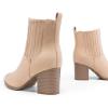 DREAM PAIRS Women’s Ankle Boots Pointed Toe Chunky Block Heel Ankle Bootie Fall Short Booties Shoes(Sand)