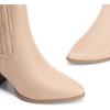 DREAM PAIRS Women’s Ankle Boots Pointed Toe Chunky Block Heel Ankle Bootie Fall Short Booties Shoes(Sand)