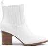 DREAM PAIRS Women’s Ankle Boots Pointed Toe Chunky Block Heel Ankle Bootie Fall Short Booties Shoes(White)
