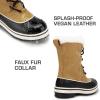DREAM PAIRS Women’s Snow Winter Boots Mid Calf Waterproof Warm Faux Fur Lined Lace Up Anti-slip Outdoor Duck Boots(Chestnut/Black)