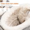DREAM PAIRS Womens Winter Boots Cozy Faux Fur Anti-Slip Snow Boots Lace Up Comfort Stylish Ankle Booties for Cold Weather City Walk(Light Grey)