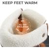 DREAM PAIRS Womens Winter Snow Duck Boots,Waterproof Mid Calf Anti-slip Stability Lace Up Faux Fur Lining Warm Cozy Boots Outdoor Supportive Insole(Tan)