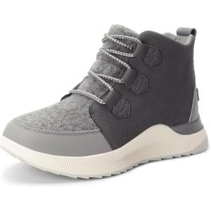 DREAM PAIRS Ankle Winter Boots for Women Waterproof Lace Up Anti-Slip Warm Snow Booties Fashion Sneaker Boots(Dark Grey)