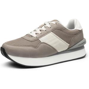 DREAM PAIRS Women Sneakers Tennis Ray Walking Platform Chunky Comfortable Lightweight Lace Up Casual Fashion Sneaker