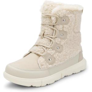 DREAM PAIRS Womens Winter Boots Cozy Faux Fur Anti-Slip Snow Boots Lace Up Comfort Stylish Ankle Booties for Cold Weather City Walk(Beige-furry)