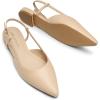 DREAM PAIRS Slingback Flats for Women, Pointed-Toe Elegant Women’s Ballet Flats with Buckle Strap, Classic Low Heel Dress Shoes for Casual Work Office Party(Nude-pu)