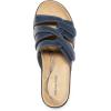 DREAM PAIRS Women’s Arch Support Slide Sandals Adjustable Straps Slip On Wedge Sandals Casual Comfort Lightweight Flat Slides(Navy)