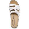 DREAM PAIRS Women’s Arch Support Slide Sandals Adjustable Straps Slip On Wedge Sandals Casual Comfort Lightweight Flat Slides(White)
