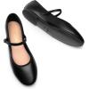 DREAM PAIRS Women’s Ballet Flats Mary Jane Shoes, Round Toe Comfortable Dressy Casual Slip-on Work Daily Soft Flat Shoes(Black-pu)