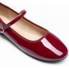 DREAM PAIRS Women’s Ballet Flats Mary Jane Shoes, Round Toe Comfortable Dressy Casual Slip-on Work Daily Soft Flat Shoes(Burgundy)