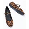 DREAM PAIRS Women’s Ballet Flats Mary Jane Shoes, Round Toe Comfortable Dressy Casual Slip-on Work Daily Soft Flat Shoes(Leopard)