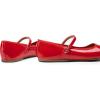 DREAM PAIRS Women’s Ballet Flats Mary Jane Shoes, Round Toe Comfortable Dressy Casual Slip-on Work Daily Soft Flat Shoes(Red-pat)