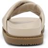 DREAM PAIRS Women’s Crisscross Open Toe Slide Sandals Flat Comfort Slip on Sandals(Beige White)