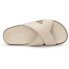 DREAM PAIRS Women’s Crisscross Open Toe Slide Sandals Flat Comfort Slip on Sandals(Beige White)