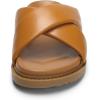 DREAM PAIRS Women’s Crisscross Open Toe Slide Sandals Flat Comfort Slip on Sandals(Brown)