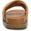 DREAM PAIRS Women’s Crisscross Open Toe Slide Sandals Flat Comfort Slip on Sandals(Brown)
