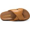 DREAM PAIRS Women’s Crisscross Open Toe Slide Sandals Flat Comfort Slip on Sandals(Brown)