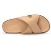 DREAM PAIRS Women’s Crisscross Open Toe Slide Sandals Flat Comfort Slip on Sandals(Nude)