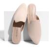 DREAM PAIRS Women’s Flat Mules Pointed Toe Backless Loafer Shoes(Arricot/Suede)