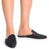 DREAM PAIRS Women’s Flat Mules Pointed Toe Backless Loafer Shoes(Black/Pu)
