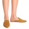 DREAM PAIRS Women’s Flat Mules Pointed Toe Backless Loafer Shoes(Brown-suede)