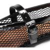 DREAM PAIRS Women’s Mesh Ballet Flats Dressy Round Toe Comfortable Mary Jane Flat Shoes with Buckle Strap(Black)