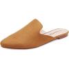 DREAM PAIRS Women’s Flat Mules Pointed Toe Backless Loafer Shoes(Brown-suede)