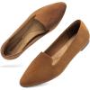 DREAM PAIRS Women’s Flats, Pointed Toe Slip-On Dressy Flat Shoes, Comfortable Business Casual Dress Shoes for Office Work(Brown)
