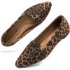 DREAM PAIRS Women’s Flats, Pointed Toe Slip-On Dressy Flat Shoes, Comfortable Business Casual Dress Shoes for Office Work(Leopard)