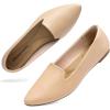DREAM PAIRS Women’s Flats, Pointed Toe Slip-On Dressy Flat Shoes, Comfortable Business Casual Dress Shoes for Office Work(Nude)