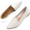 DREAM PAIRS Women’s Flats, Pointed Toe Slip-On Dressy Flat Shoes, Comfortable Business Casual Dress Shoes for Office Work(White)