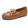 DREAM PAIRS Women’s Loafers Comfortable Dressy Slip-on Business Casual Work Shoes Bow-Knot Office Driving Round Toe Flats Loafers(Tan)
