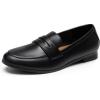 DREAM PAIRS Women’s Loafers Penny Loafers Fashion Comfortable Slip On Flats for Women Dressy Shoes Work Office,Size 8,Black-PU,SDLS2413W