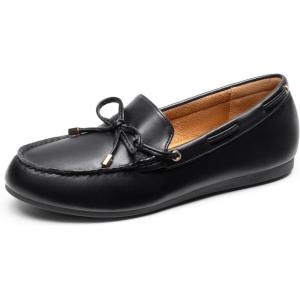 DREAM PAIRS Women’s Loafers Comfortable Dressy Slip-on Business Casual Work Shoes Bow-Knot Office Driving Round Toe Flats Loafers(Black)