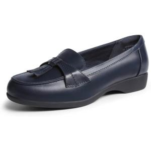 DREAM PAIRS Women’s Loafers Slip On Comfortable Dressy Casual Business Work Office Arch Support Loafer Shoes with Tassel Decoration(Navy)