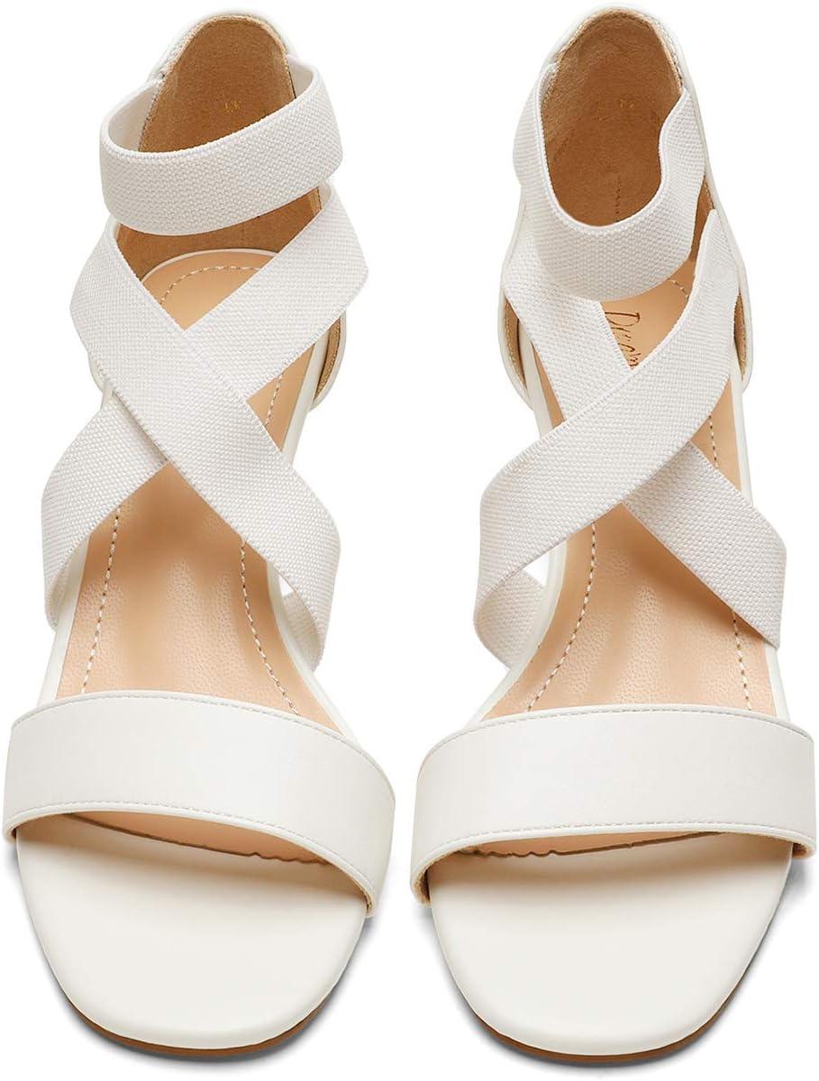 imageDREAM PAIRS Womens Black Open Toe Strappy Dress Wedge Sandals Size 95 BM US Innis2White