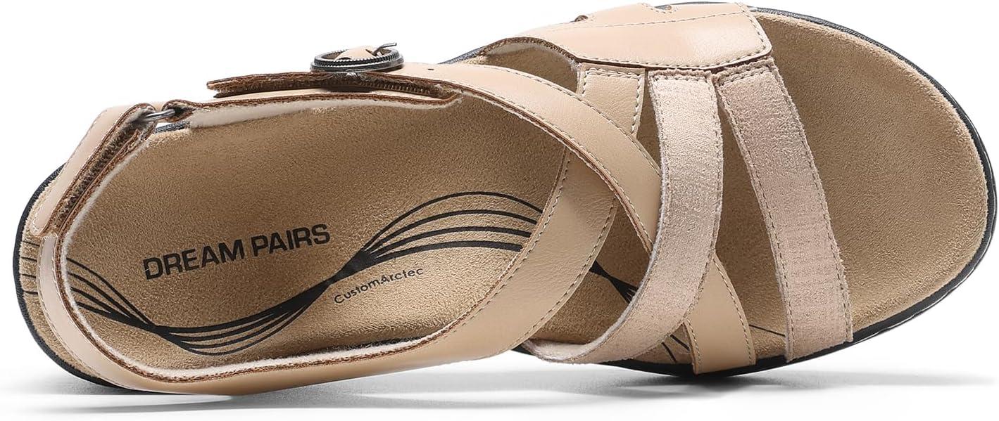 imageDREAM PAIRS Womens Open Toe Platform Espadrille Wedge Sandals Comfortable One Band Dressy Casual Sandals for WomenNude