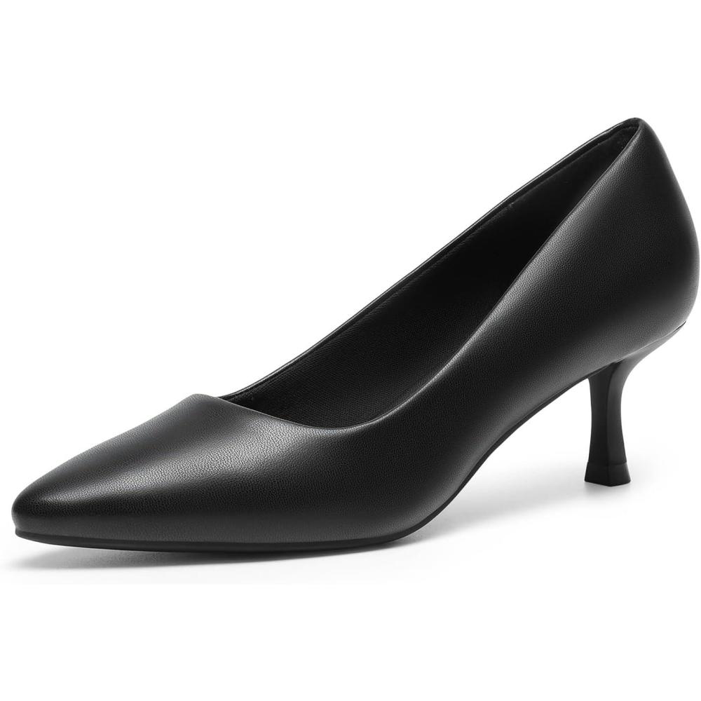 imageDREAM PAIRS Womens Pumps Closed Toe Pointed Toe Kitten Heels for Women Party Dance Wedding Dress Shoes for WomenBlackpu