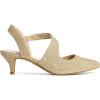 DREAM PAIRS Kitten Heels for Women Closed Toe Pointed Toe Low Heel Strappy Pumps Party Dance Wedding Dress Shoes for Women(Gold)