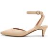 DREAM PAIRS Kitten Heels for Women Low Heel Dress Shoes Wedding Dress Closed Toe Pump Shoes Luna(Nude)