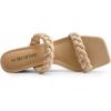 DREAM PAIRS Women Slides Wedge Sandals Braided Straps Square Open Toe Dress Casual Shoes(Nude)