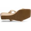 DREAM PAIRS Women Slides Wedge Sandals Braided Straps Square Open Toe Dress Casual Shoes(Nude)