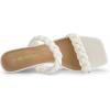 DREAM PAIRS Women Slides Wedge Sandals Braided Straps Square Open Toe Dress Casual Shoes(White)
