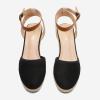 DREAM PAIRS Women’s Ankle Strap Closed Toe Espadrille Wedge Heels Sandals(Black)