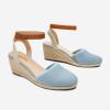 DREAM PAIRS Women’s Ankle Strap Closed Toe Espadrille Wedge Heels Sandals(Light/Blue)