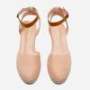 DREAM PAIRS Women’s Ankle Strap Closed Toe Espadrille Wedge Heels Sandals(Nude)