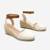 DREAM PAIRS Women’s Ankle Strap Closed Toe Espadrille Wedge Heels Sandals(White)