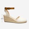 DREAM PAIRS Women’s Ankle Strap Closed Toe Espadrille Wedge Heels Sandals(White)