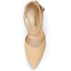 DREAM PAIRS Women’s Chunky High Heels Dress Pumps Closed Pointed Toe Block Ankle Strap Shoes for Wedding Party(Nude-nubuck)