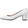 DREAM PAIRS Women’s Chunky Low Block Heels Closed Toe Dress Pumps Shoes(Creamy/White/Pu)